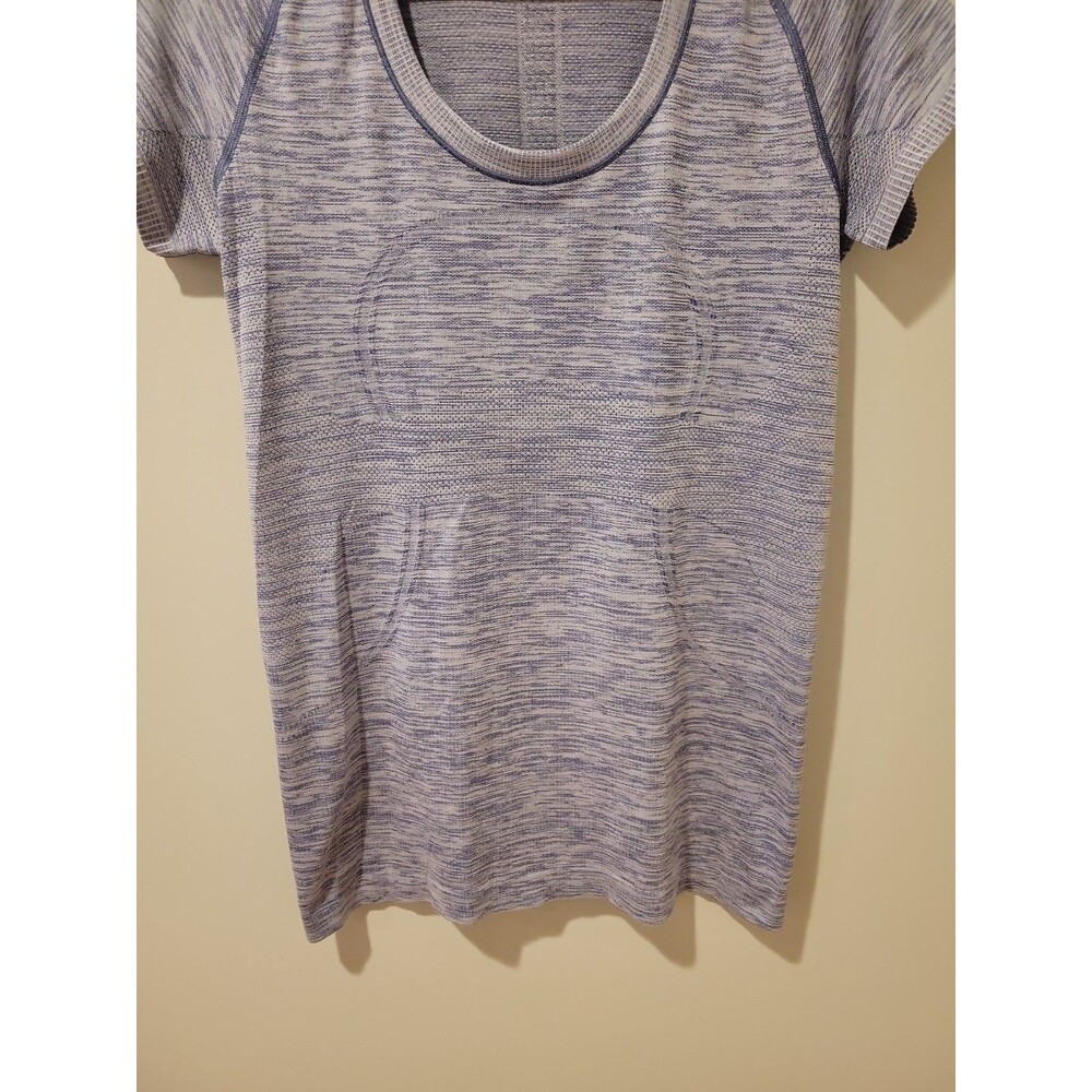 Lululemon Swiftly Tech Short Sleeve Shirt Women’s Size 10 Blue Seamless Running - Picture 4 of 7